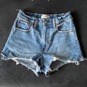 A&F Cutoff High Rise Denim Shorts